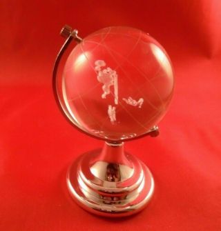 Johnnie Walker Scotch Whisky Promotional Globe Authentic Solid Glass Miniature