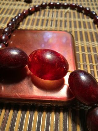 Old cherry bakelite amber faturan gold dust Golden Lava flow necklace 56 gr 5