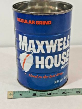 Vintage Maxwell House Coffee,  Regular Grind Tin Can Empty Arabic Ships
