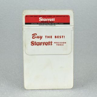Vintage L.  S.  Starrett Tools Advertising Pocket Protector Plus Tap Drill Chart
