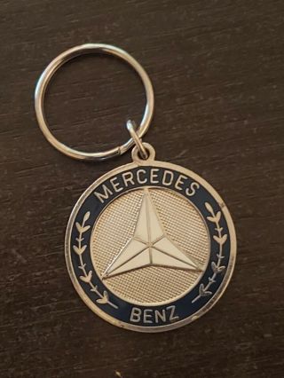 Vintage Silver Enamel Mercedes Benz Logo Keychain Bedford Pa Dealership
