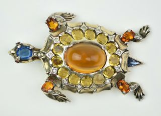 Vintage Alfred Philippe Crown Trifari Jelly Belly Turtle Clip Pin No Rsv Sc - 4