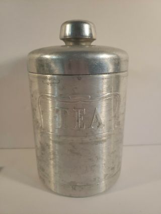 Vintage Heller Hostess Ware Spun Aluminum Tea Canister Made In Italy