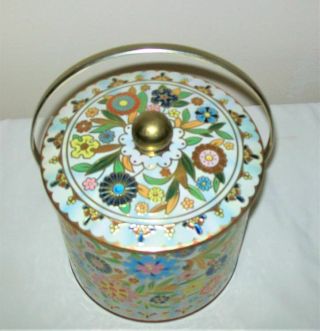 Daher Floral Tin With Lid and Handle - England 2