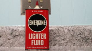 Vintage Energine Lighter Fluid Handy Oiler Oil Advertising Display Tin Can