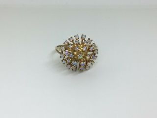 Vintage Opal Cluster Ring 14k Yellow Gold Size 10