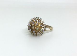 VINTAGE OPAL CLUSTER RING 14K YELLOW GOLD SIZE 10 2
