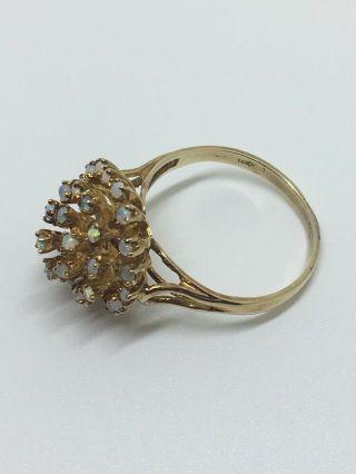 VINTAGE OPAL CLUSTER RING 14K YELLOW GOLD SIZE 10 6