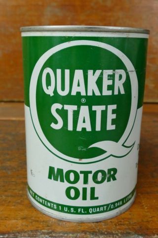 Vintage Quaker State Motor 1 Quart Metal Oil Can - Empty - Oil City,  Pa