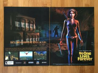 No One Lives Forever Ps2 Playstation 2 Pc 2002 Vintage Print Ad/poster Official