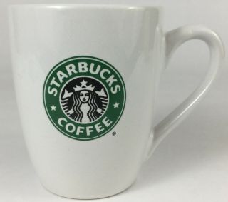 Starbucks Coffee Mug White Green Black Mermaid Siren Logo 2008 10.  2 Oz Tea Cup