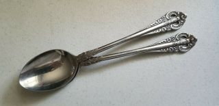 2 Antique Vintage Collectible Spoons 7.  5 " Stainless Steel - Orleans Silver,  Japan