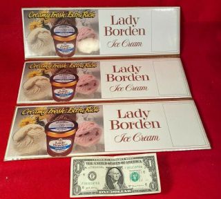L9) Vintage Lady Borden Ice Cream Soda Fountain Store Sign
