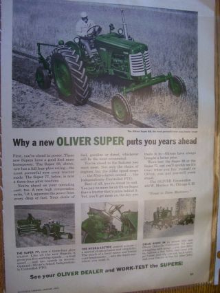 Vintage Oliver Corp Advertising Page - 77 88 Diesel Tractors - 1955
