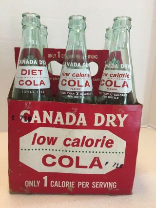 Canada Dry Low Calories Cola 16 Ounce Glass Bottles