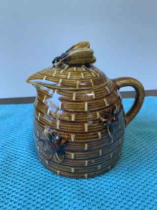 Vintage Bee Hive Honey Pot Jar & Syrup Pitcher W/lid Ceramic?