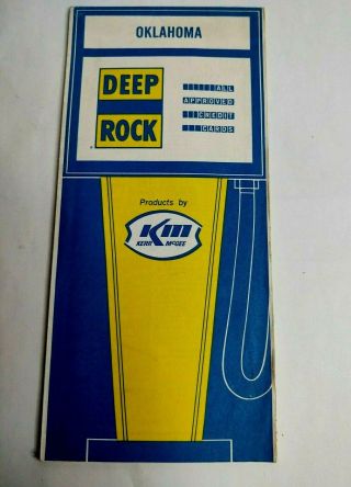 Vintage 1966 Oklahoma Kerr Mcgee Deep Rock Gas Station Highway Road Travel Map