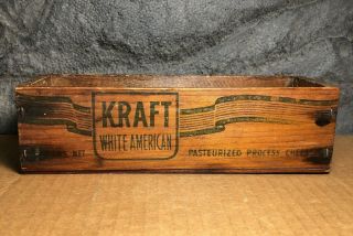 Vintage Kraft | White American Cheese Box | 2 Lb | Chicago | Rustic | Wooden