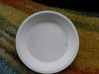 Vintage White/yellow Enamel Pie Plate/pan