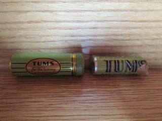 Vintage Tums For The Tummy Metal Carrying Case Advertising Tin