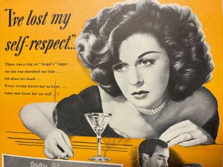 1947 Smash Up Susan Hayward Story Of A Woman Movie Ad Cocktail Scene
