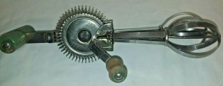 Vintage 1929 Egg Beater Ladd Ball - Bearing United Royalties Co Green Handle