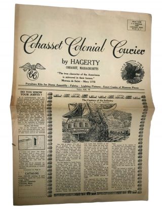 Vtg Cohasset Colonial Courier Hagerty Paper Advertising Ad 1965 - 66 Pricing P054 2