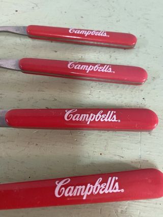 Set of 4 Red Handled Campbell ' s Soup Spoons 2