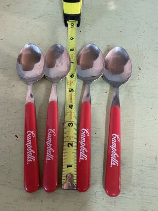 Set of 4 Red Handled Campbell ' s Soup Spoons 3