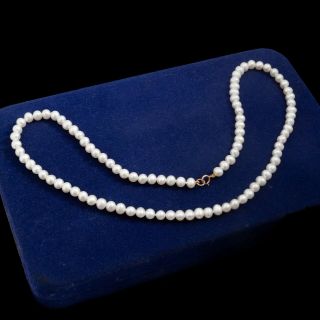 Antique Vintage Art Deco 14k Rose Gold Cultured Pearl Beaded Bead Necklace 15.  4g