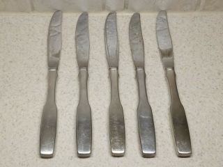 Oneida Community Stainless Flatware Paul Revere Pattern 5 Dinner Knives 8 1/2 "