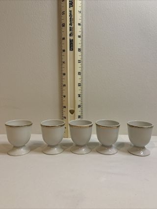 White And Gold Porcelain Egg Cup Made In Germany Set Of 5