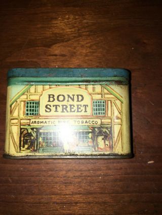 Bond Street Trial Size/sample Tobacco Tin.  1950s.  3 " X2 " X.  5 " Size.  Cond.  8.  Scarce