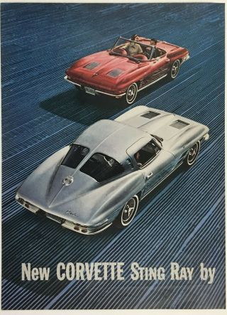 1963 2 - page CORVETTE STING RAY BY CHEVROLET Ad Sport Coupe,  Convertible 2