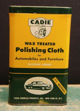 Vintage Cadie (kay - Dee) Automobile Polishing Cloth Can