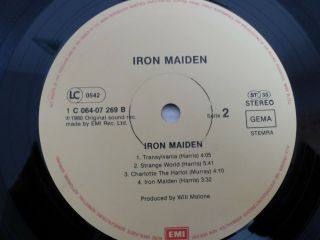 Iron Maiden Very Rare Long Gaps Label Version Of The 1st German Lp Look