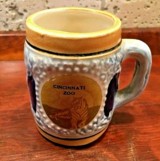 Vintage Cincinnati Zoo Souvenir Mini Mug Toothpick Holder,  Made In Japan