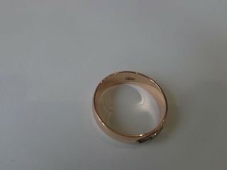 Vintage Soviet Rose Gold Ring 14K 583 Diamond Size 9.  75 (19.  6 mm) Russian USSR 2