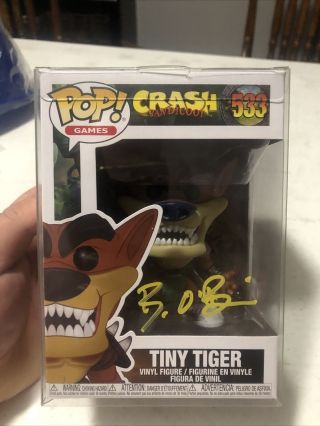 Bam Box Gamer Crash Bandicoot Tiny Tiger Pop 533 Signed Brendan O 