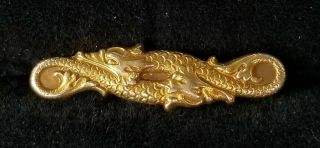 Antique Art Nouveau 14k Gold Snake Dragon Brooch Pin Estate Jewelry H.  A Kirby
