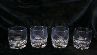 Crown Royal Whiskey Rocks Etched Logo Glass Glasses