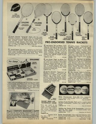 1966 Paper Ad Tennis Racket Poncho Gonzales Doris Hart Jack Kramer Cooper