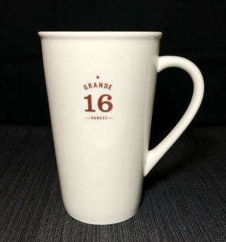 Starbucks - 2010 Grande 16 Oz Ounce White Ceramic Coffee Tea Cup Mug