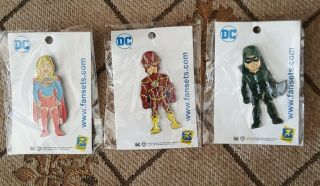 Sdcc 2017 Exclusive Official Comic Con Justice League Pins And Badge Box