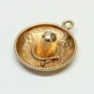 Vintage 18k Sombrero Mexican Gold Charm - Quality Heavy Gold Charm