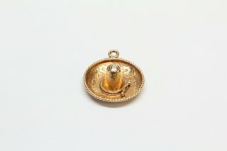 Vintage 18k SOMBRERO Mexican Gold Charm - Quality Heavy Gold Charm 2