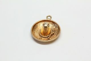 Vintage 18k SOMBRERO Mexican Gold Charm - Quality Heavy Gold Charm 3