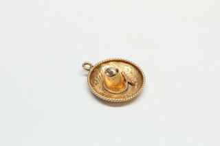 Vintage 18k SOMBRERO Mexican Gold Charm - Quality Heavy Gold Charm 5
