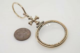 LOVELY ANTIQUE GEORGIAN ENGLISH GOLD QUIZZER / MAGNIFYING GLASS c1820 3