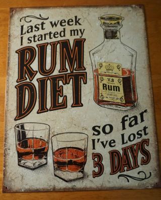 Funny Rum Diet Sign Distillery Bar Pub Tavern Tiki Bar Pirate Home Decor